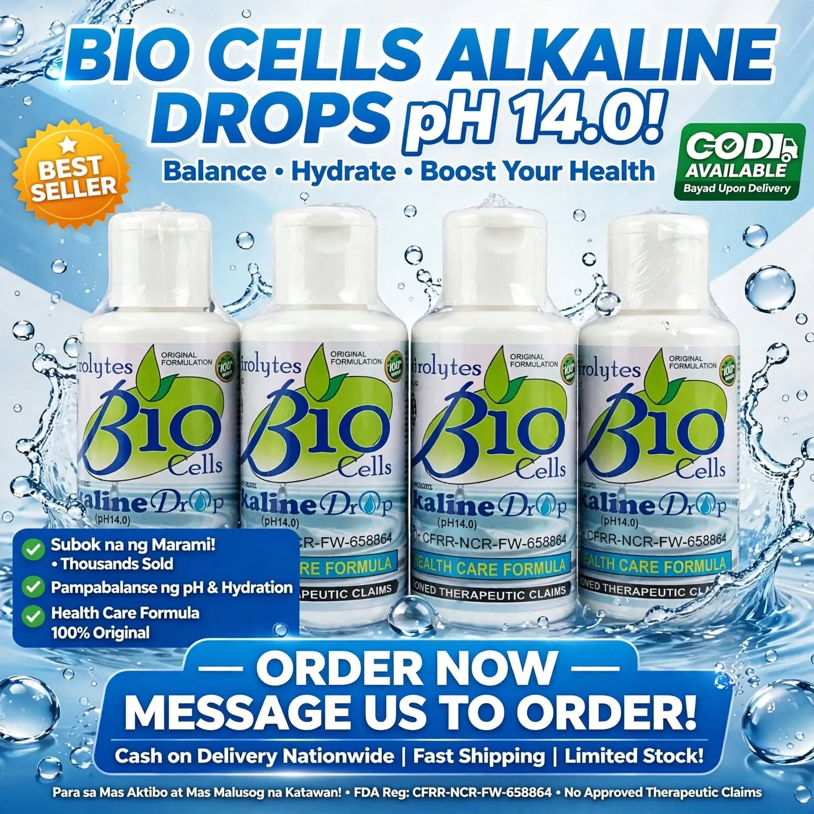 Bio Cells Alkaline Drops pH 14.0